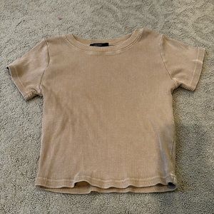 Forever 21 tan cropped tee